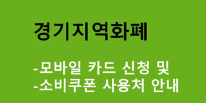 경기지역화폐 모바일 카드 신청 및 소비쿠폰 사용처 안내