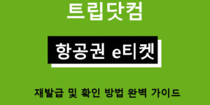 트립닷컴 항공권 e티켓 재발급 및 확인 방법 완벽 가이드