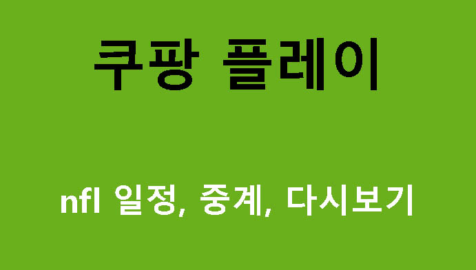 쿠팡 플레이 nfl 일정, 중계, 다시보기