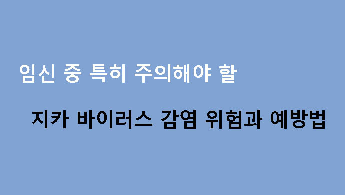 임신 중 특히 주의해야 할 지카 바이러스 감염 위험과 예방법
