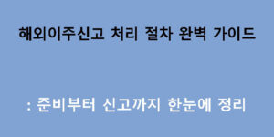 해외이주신고 처리 절차 완벽 가이드: 준비부터 신고까지 한눈에 정리