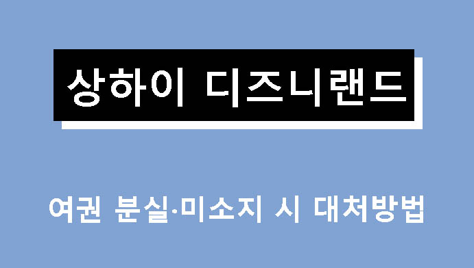 상하이 디즈니랜드 여권 분실·미소지 시 대처방법
