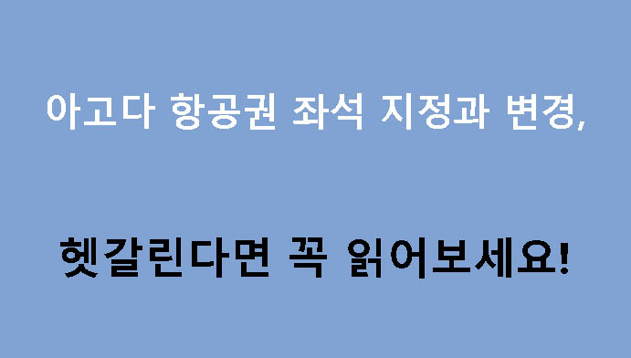 아고다 항공권 좌석 지정과 변경, 헷갈린다면 꼭 읽어보세요!
