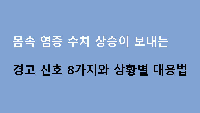 몸속 염증 수치 상승이 보내는 경고 신호 8가지와 상황별 대응법
