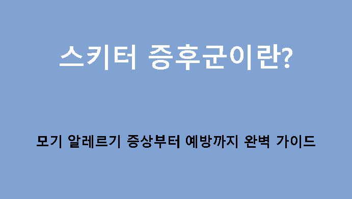스키터 증후군이란? 모기 알레르기 증상부터 예방까지 완벽 가이드