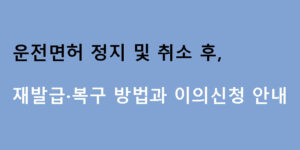 운전면허 정지 및 취소 후 재발급·복구 방법과 이의신청 안내