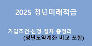 2025 청년미래적금 가입조건·신청 절차 총정리 (청년도약계좌 비교 포함)