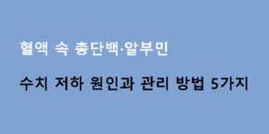 혈액 속 총단백·알부민 수치 저하 원인과 관리 방법 5가지