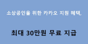 소상공인을 위한 카카오 지원 혜택, 최대 30만원 무료 지급