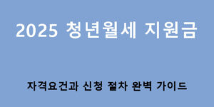 2025 청년월세 지원금 자격요건과 신청 절차 완벽 가이드