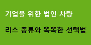 기업을 위한 법인 차량 리스 종류와 똑똑한 선택법