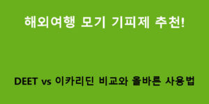 해외여행 모기 기피제 추천! DEET vs 이카리딘 비교와 올바른 사용법