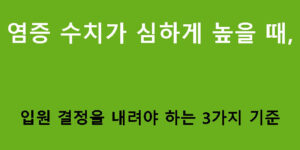 염증 수치가 심하게 높을 때 입원 결정을 내려야 하는 3가지 기준