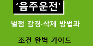 음주운전 벌점 감경·삭제 방법과 조건 완벽 가이드