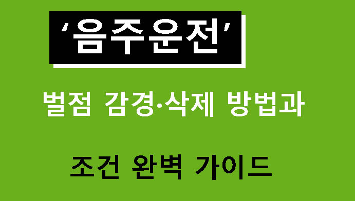 음주운전 벌점 감경·삭제 방법과 조건 완벽 가이드