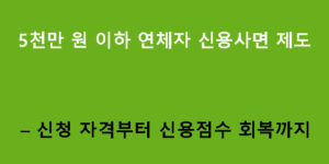 5천만 원 이하 연체자 신용사면 제도 – 신청 자격부터 신용점수 회복까지