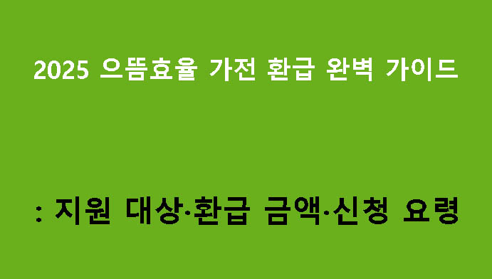 2025 으뜸효율 가전 환급 완벽 가이드: 지원 대상·환급 금액·신청 요령