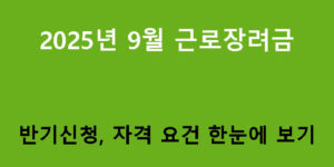 2025년 9월 근로장려금 반기신청, 자격 요건 한눈에 보기