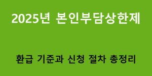 2025년 본인부담상한제 환급 기준과 신청 절차 총정리