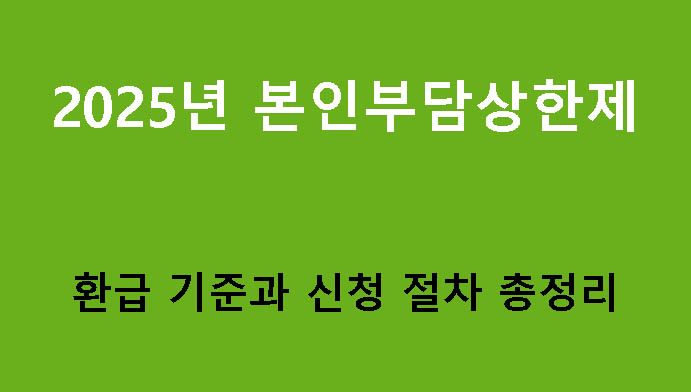 2025년 본인부담상한제 환급 기준과 신청 절차 총정리
