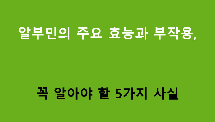 알부민의 주요 효능과 부작용, 꼭 알아야 할 5가지 사실