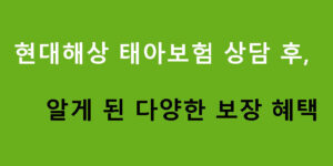 현대해상 태아보험 상담 후 알게 된 다양한 보장 혜택