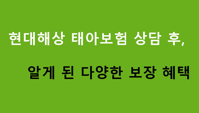 현대해상 태아보험 상담 후 알게 된 다양한 보장 혜택