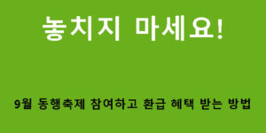 놓치지 마세요! 9월 동행축제 참여하고 환급 혜택 받는 방법