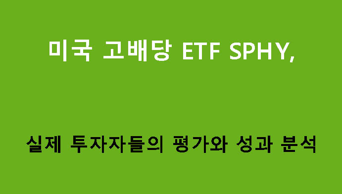 미국 고배당 ETF SPHY, 실제 투자자들의 평가와 성과 분석