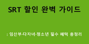 SRT 할인 완벽 가이드: 임산부·다자녀·청소년 필수 혜택 총정리