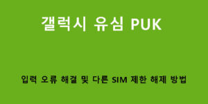 갤럭시 유심 PUK 입력 오류 해결 및 다른 SIM 제한 해제 방법