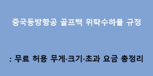 중국동방항공 골프백 위탁수하물 규정: 무료 허용 무게·크기·초과 요금 총정리