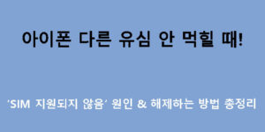 아이폰 다른 유심 안 먹힐 때! ‘SIM 지원되지 않음’ 원인 & 해제하는 방법 총정리