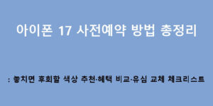 아이폰 17 사전예약 방법 총정리: 놓치면 후회할 색상 추천·혜택 비교·유심 교체 체크리스트