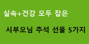 실속+건강 모두 잡은 시부모님 추석 선물 5가지