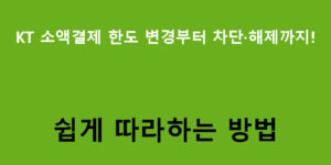KT 소액결제 한도 변경부터 차단·해제까지! 쉽게 따라하는 방법