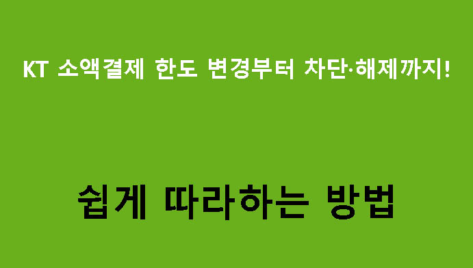KT 소액결제 한도 변경부터 차단·해제까지! 쉽게 따라하는 방법