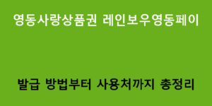 영동사랑상품권 레인보우영동페이 발급 방법부터 사용처까지 총정리