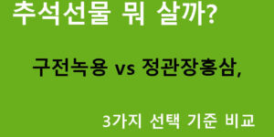 추석선물 뭐 살까? 구전녹용 vs 정관장홍삼, 3가지 선택 기준 비교