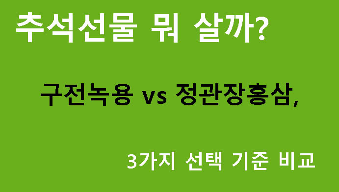 추석선물 뭐 살까? 구전녹용 vs 정관장홍삼, 3가지 선택 기준 비교