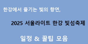한강에서 즐기는 빛의 향연, 2025 서울라이트 한강 빛섬축제 일정 & 꿀팁 모음