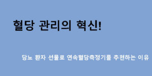혈당 관리의 혁신! 당뇨 환자 선물로 연속혈당측정기를 추천하는 이유