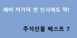 예비 처가댁 첫 인사에도 딱! 추석선물 베스트 7