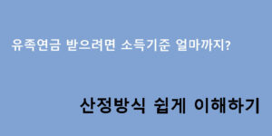 유족연금 받으려면 소득기준 얼마까지? 산정방식 쉽게 이해하기