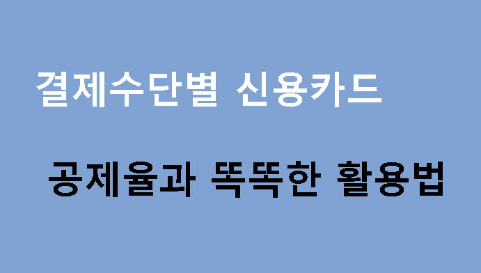 결제수단별 신용카드 공제율과 똑똑한 활용법