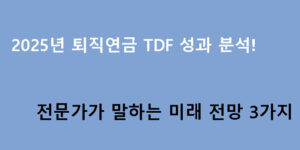2025년 퇴직연금 TDF 성과 분석! 전문가가 말하는 미래 전망 3가지