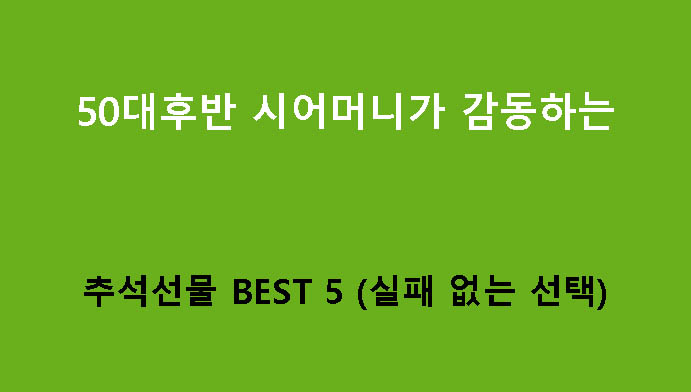 50대후반 시어머니가 감동하는 추석선물 BEST 5 (실패 없는 선택)