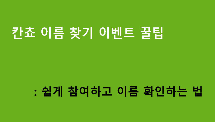 칸쵸 이름 찾기 이벤트 꿀팁: 쉽게 참여하고 이름 확인하는 법