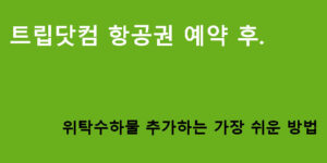 트립닷컴 항공권 예약 후 위탁수하물 추가하는 가장 쉬운 방법
