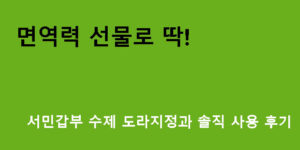 면역력 선물로 딱! 서민갑부 수제 도라지정과 솔직 사용 후기